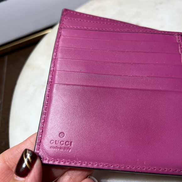 Gucci Pink Guccissima Bow Compact Wallet GUC - Picture 16 of 17